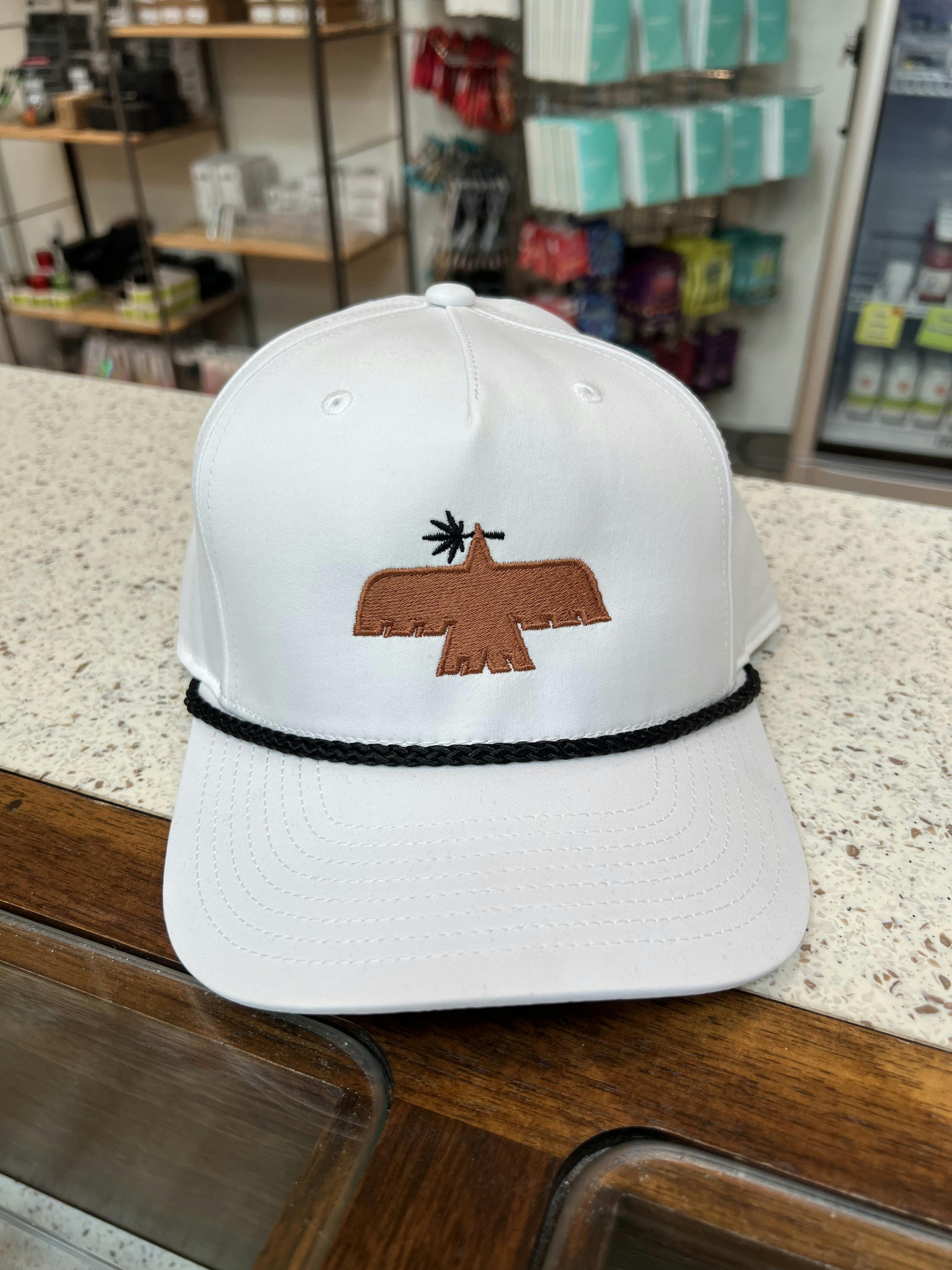 Glenrio White Rope Hat - Embroidered Bird