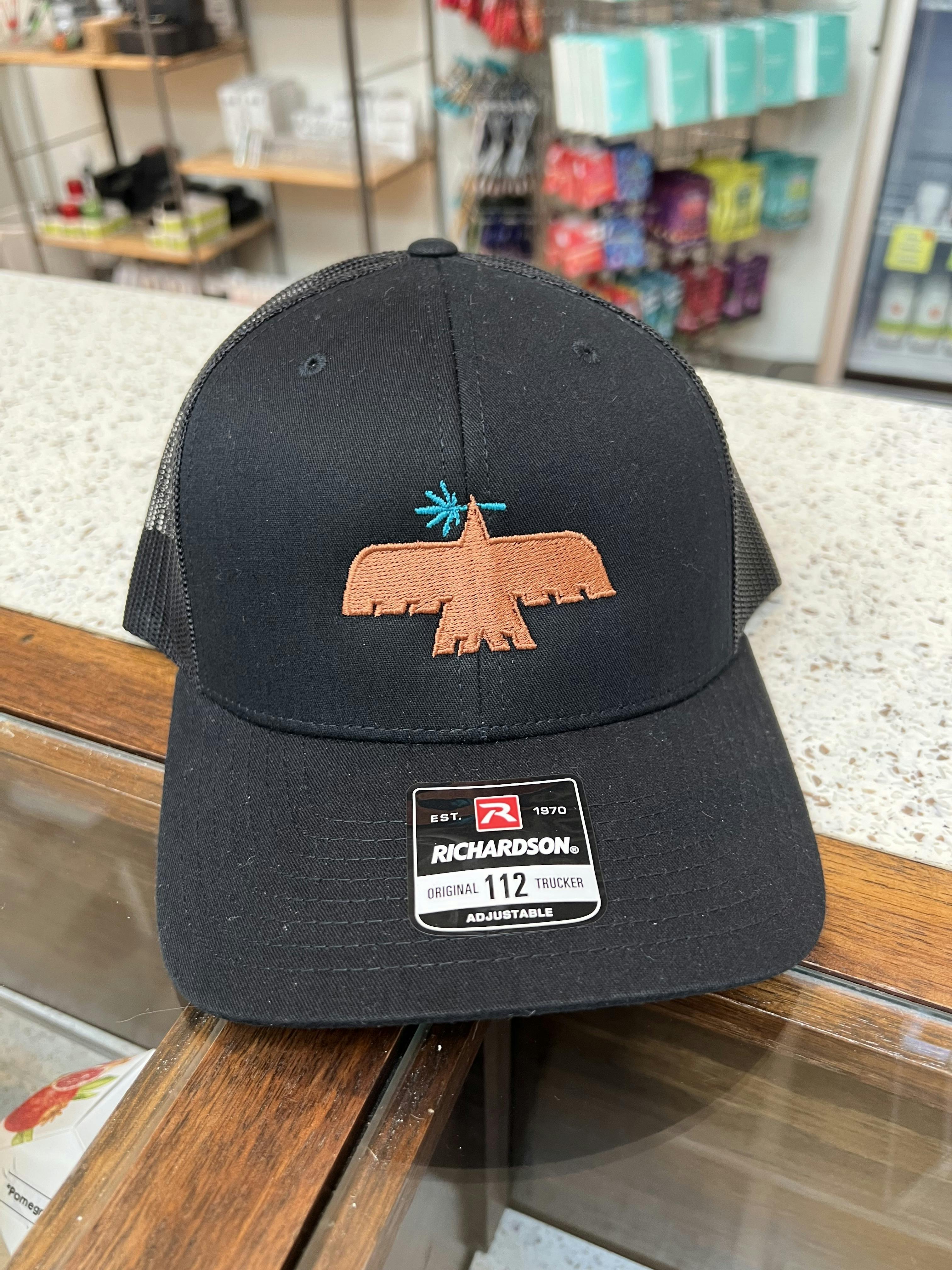 Glenrio Black Mesh Hat - Embroidered Bird