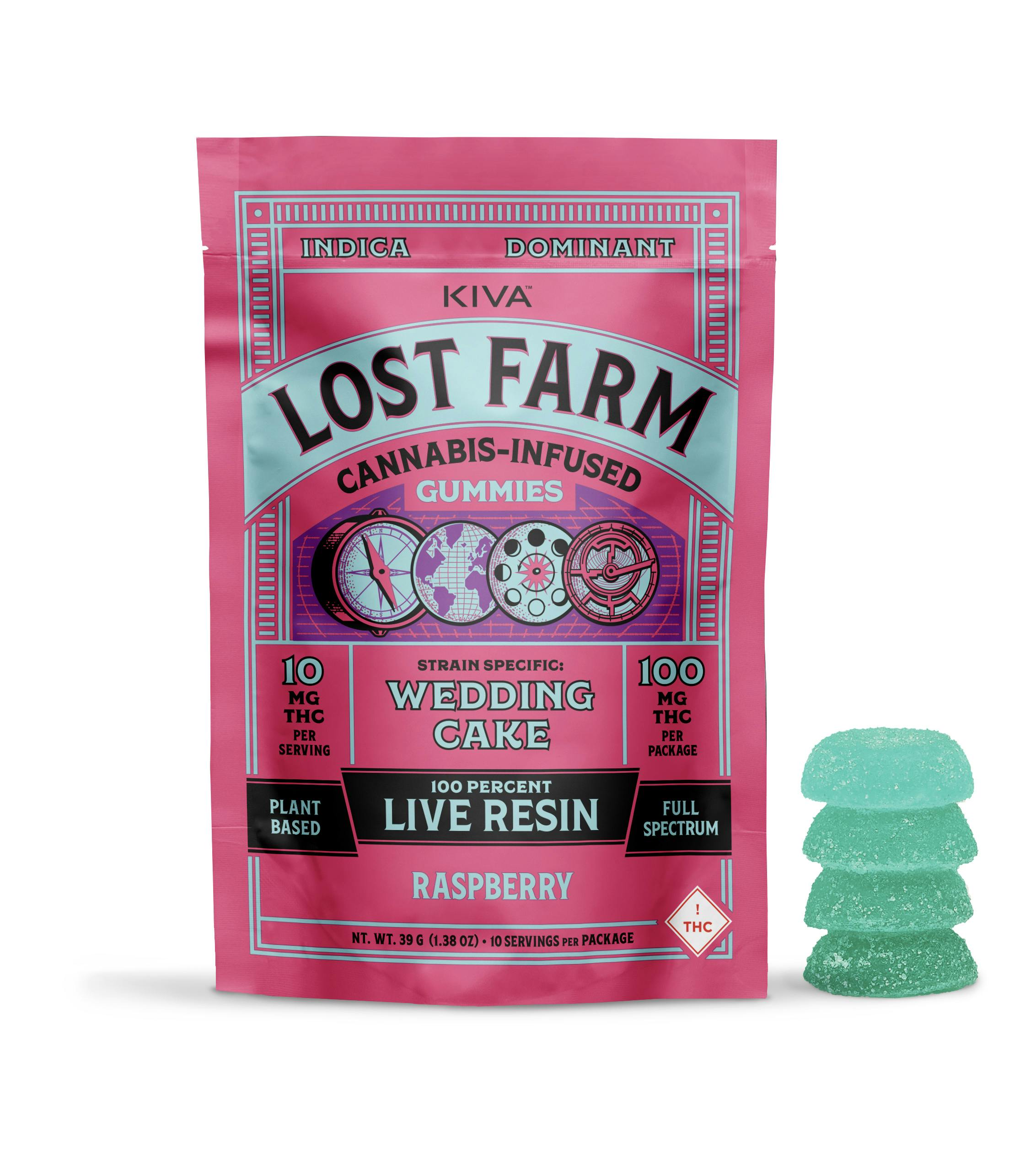Lost Farm 100mg Resin Gummies | Raspberry x Wedding Cake (indica)