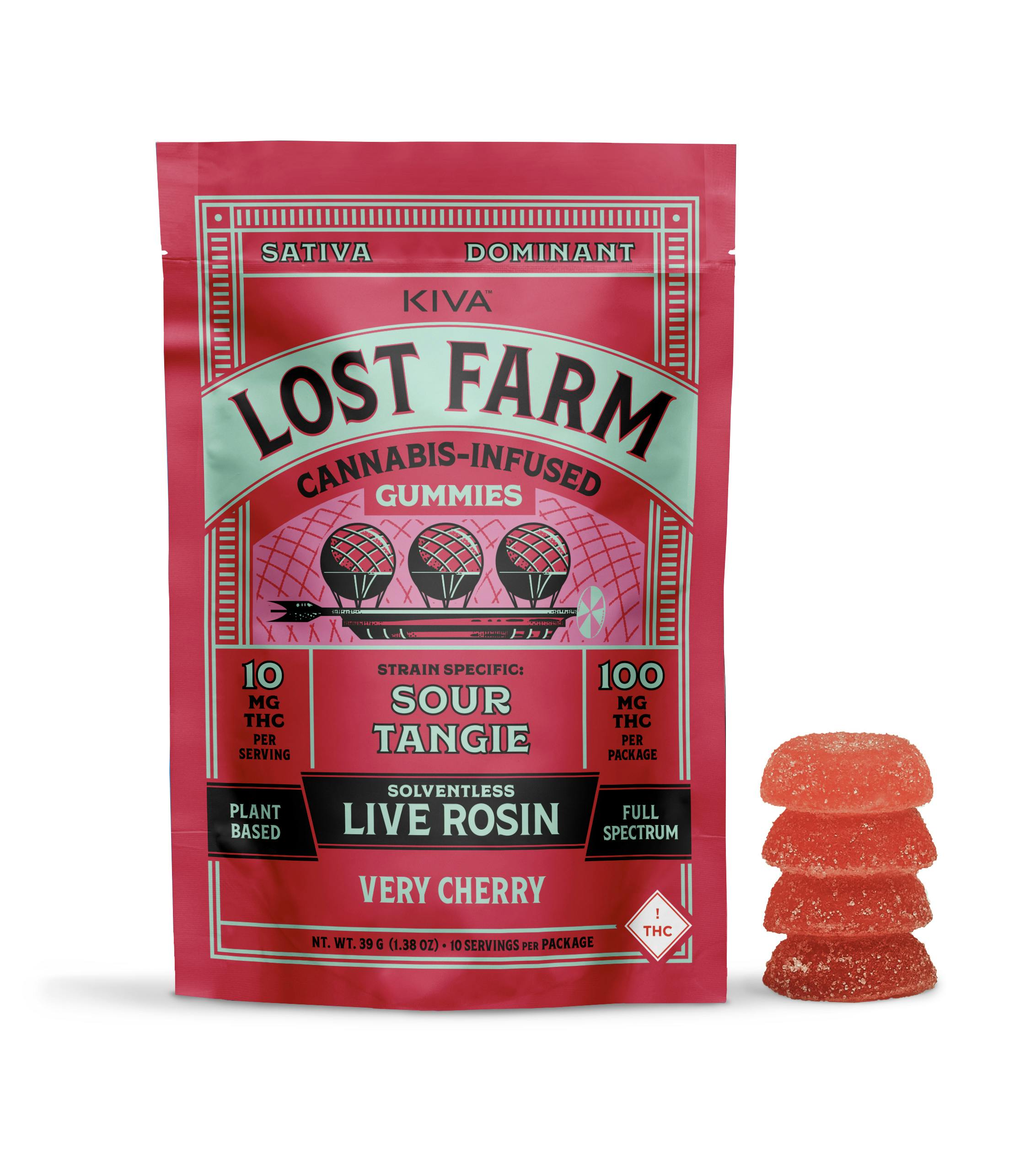 Lost Farm 100mg Rosin Gummies | Very Cherry x Sour Tangie (sativa)