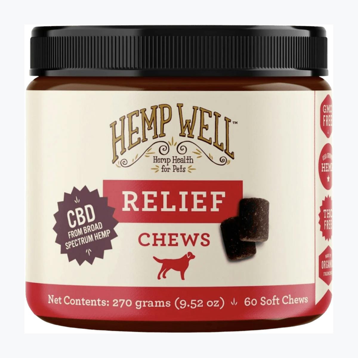 Hemp Well Relief Soft Chews for Dogs (60 Pack)