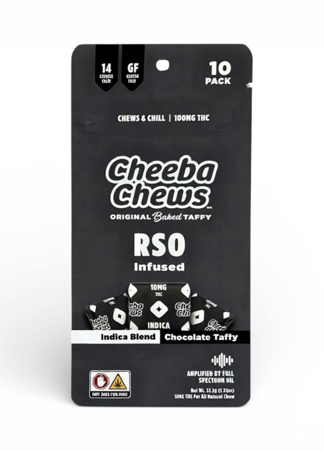 Cheeba Chews 100mg RSO Infused Taffy | Chocolate (indica) at Glenrio Smoke Stop