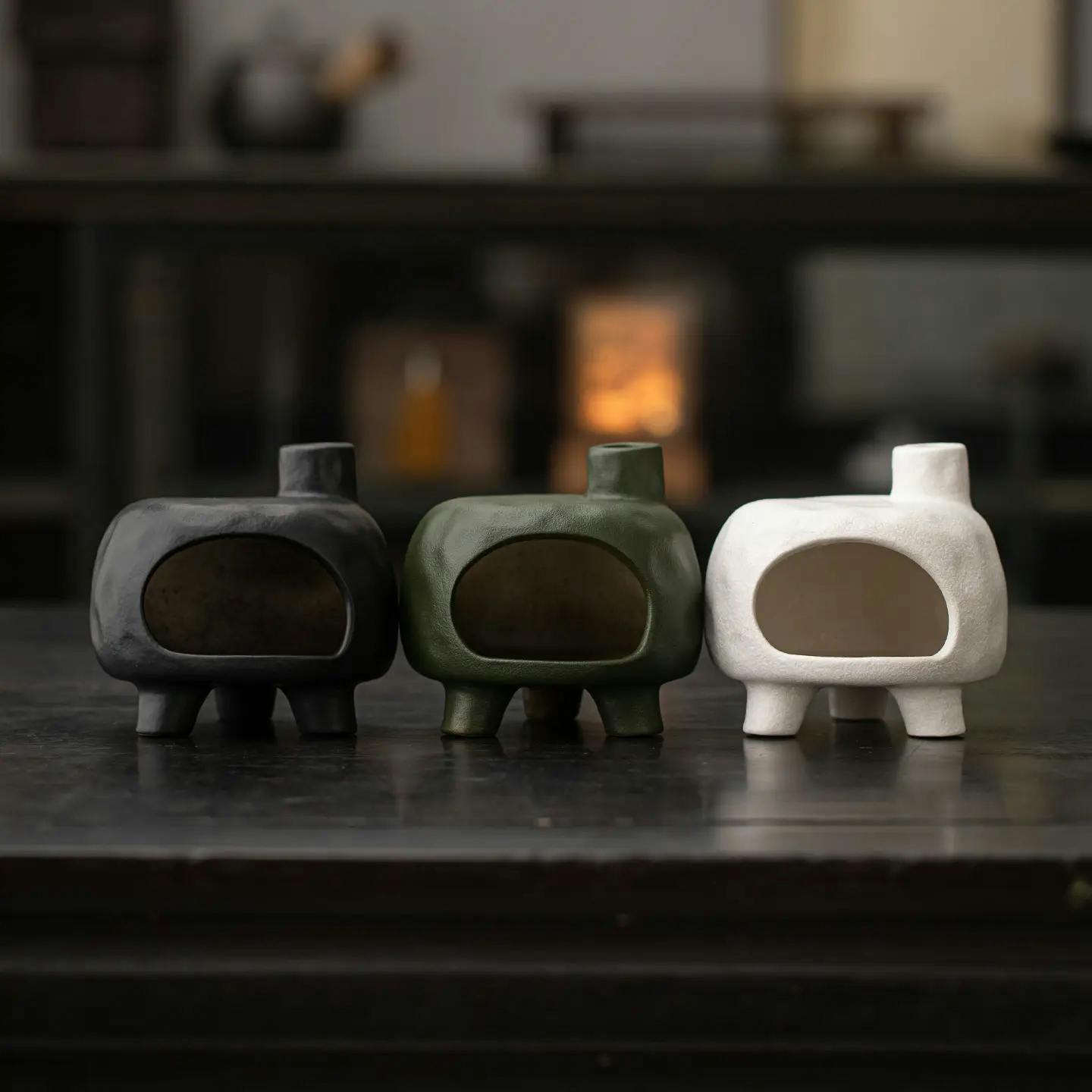 Little Zen House Fireplace l Green