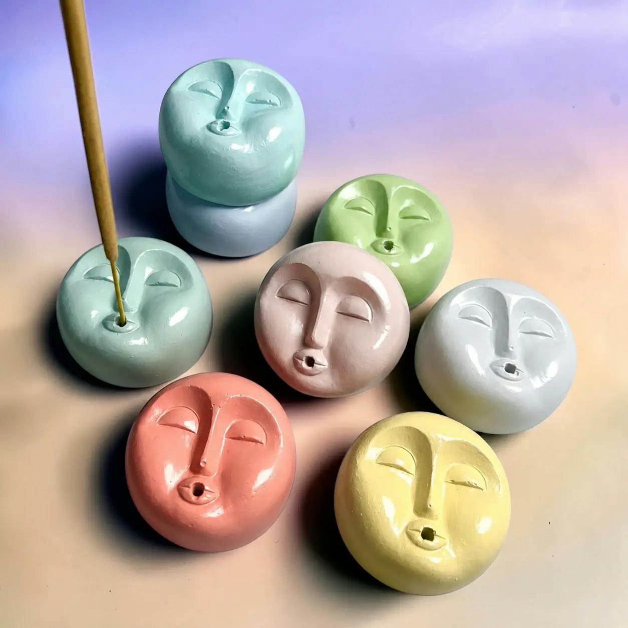 Mini Moon Face Incense Holder