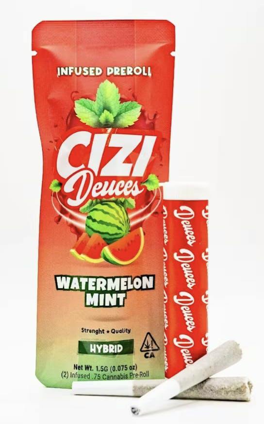 CIZI - Watermelon Mint - 1.5G - Diamond Infused Pre Roll Pack