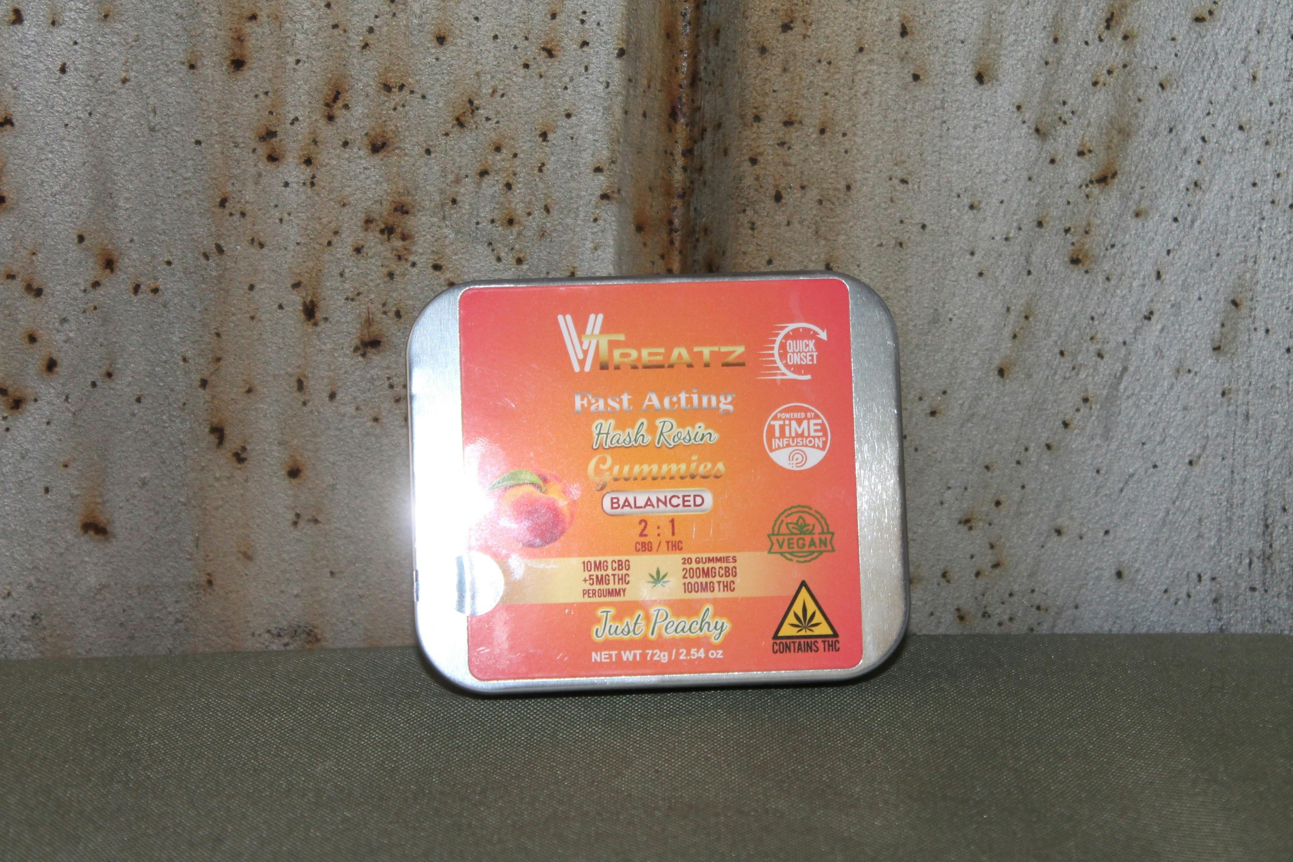 Vtreatz | Just Peachy 2:1 (CBG/THC) Gummies at Northeast Kannabis