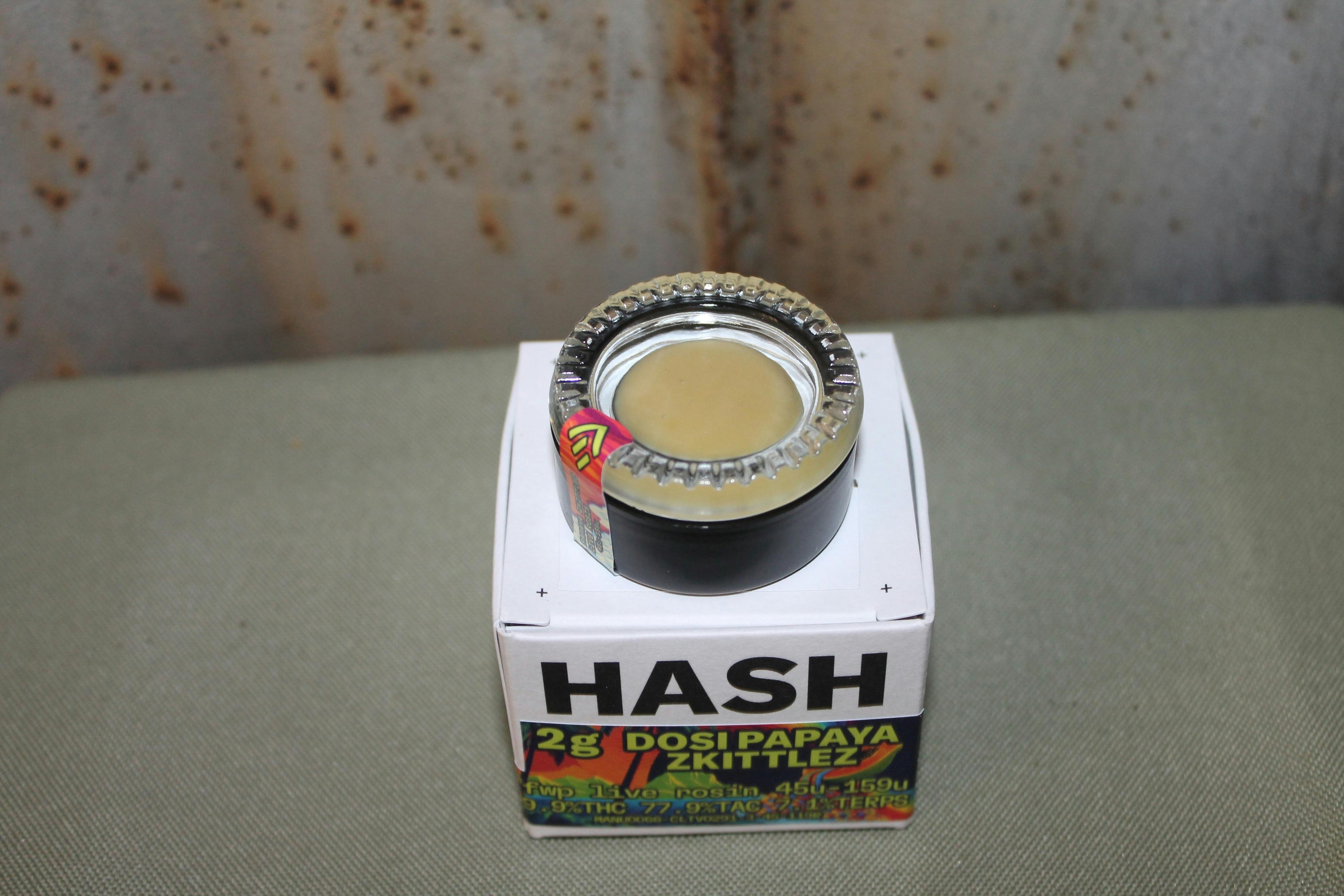 Midnight Farm I Dosi Papaya Zkittles I 2g Rosin Bucket at Northeast Kannabis