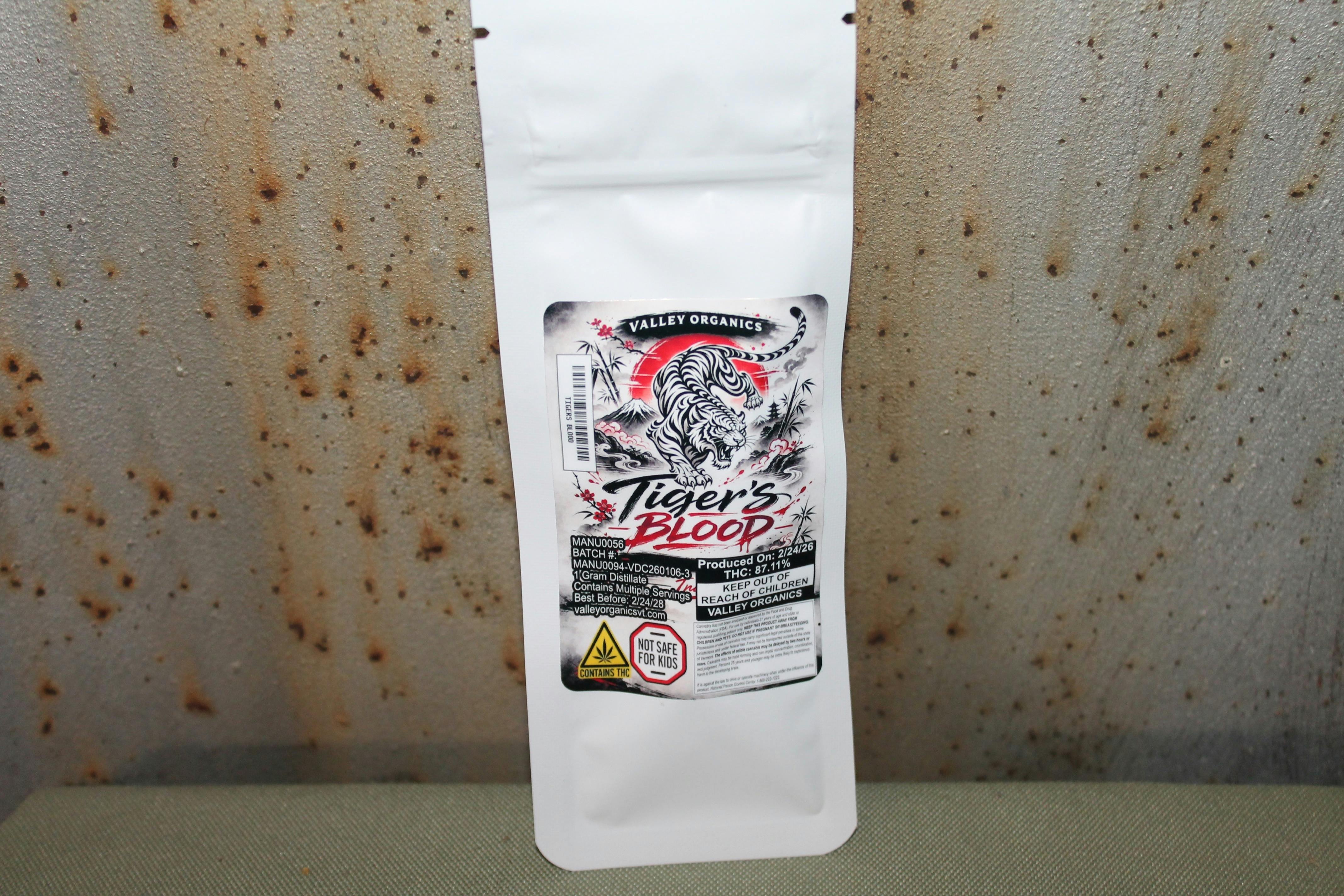 Valley Organics I Tigers Blood I 1g Vape Cart at Northeast Kannabis