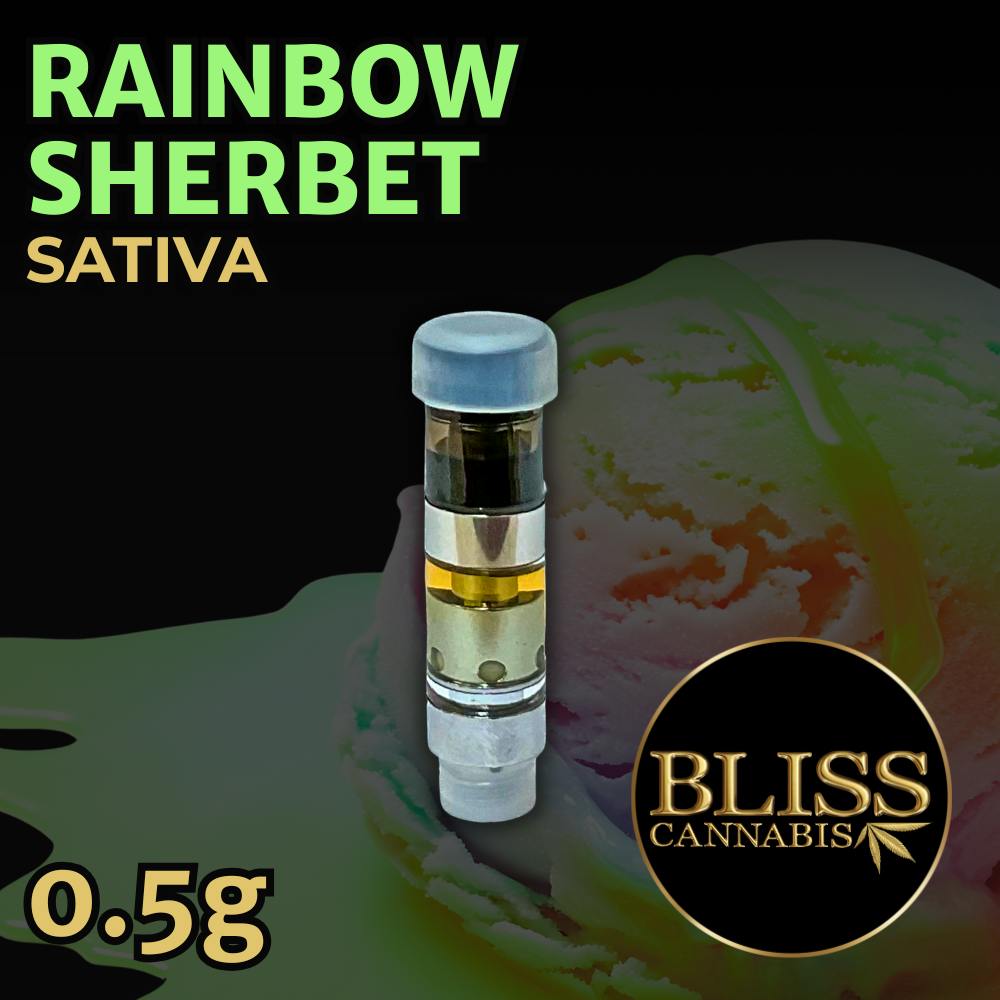 BLISS Rainbow Sherbet .5g Hybrid Cartridge cannabis product
