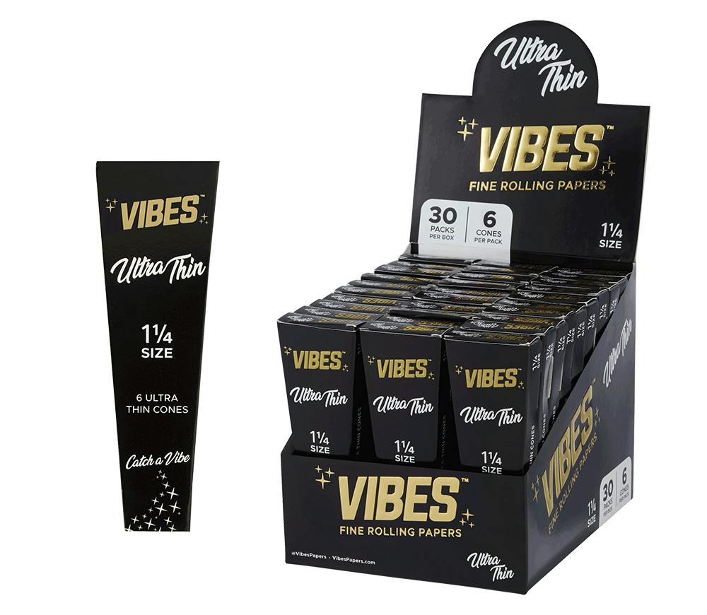 Ultra Thin Cones Coffin 1 1/4 Black | Vibes - Cones