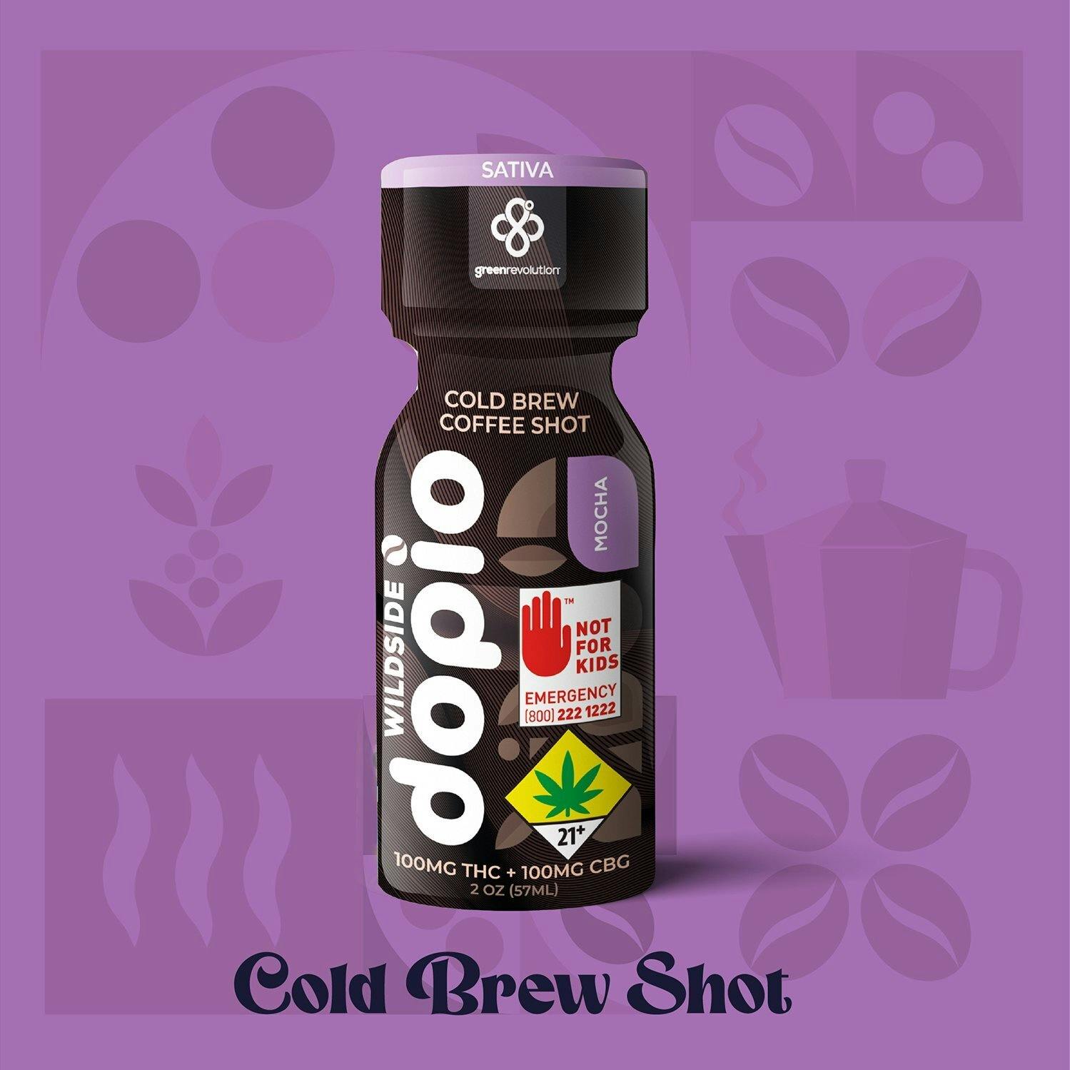 1:1 Dopio Mocha [2oz] (100mg THC/100mg CBG/100mg Caffeine) | Green Revolution - WildSide Cold Bre...