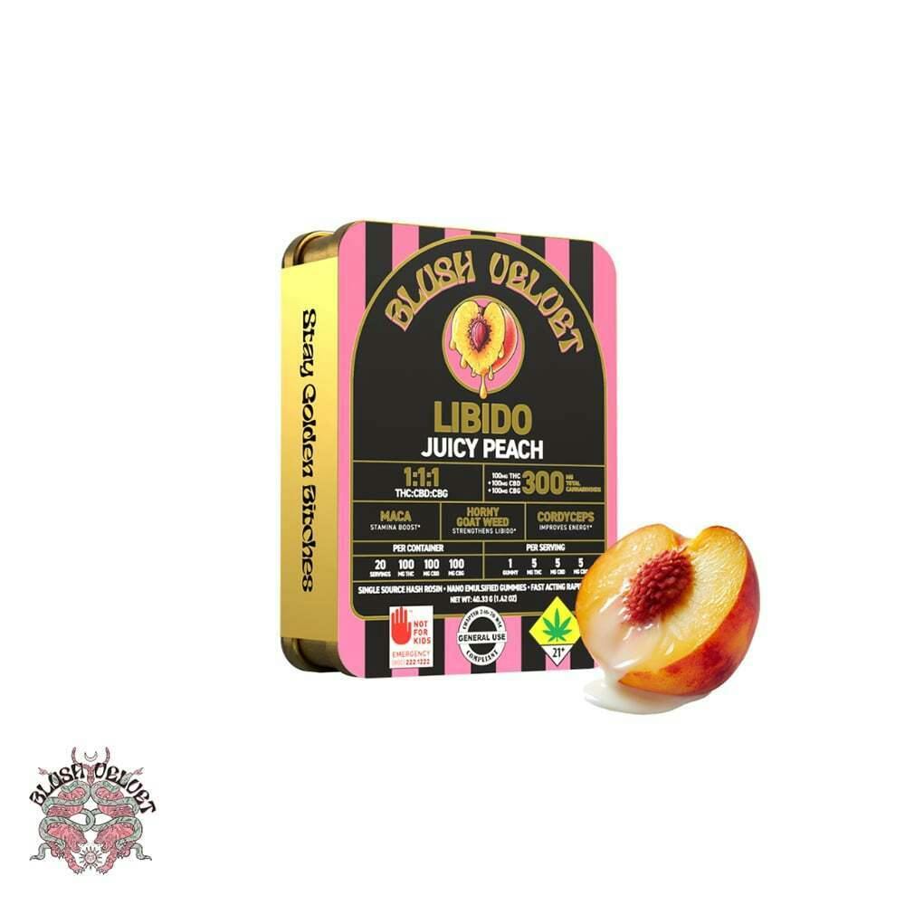 Juicy Peach [20pk] (100mg CBD/100mg THC/100mg CBG) | Blush Velvet - Blush Velvet Gummies