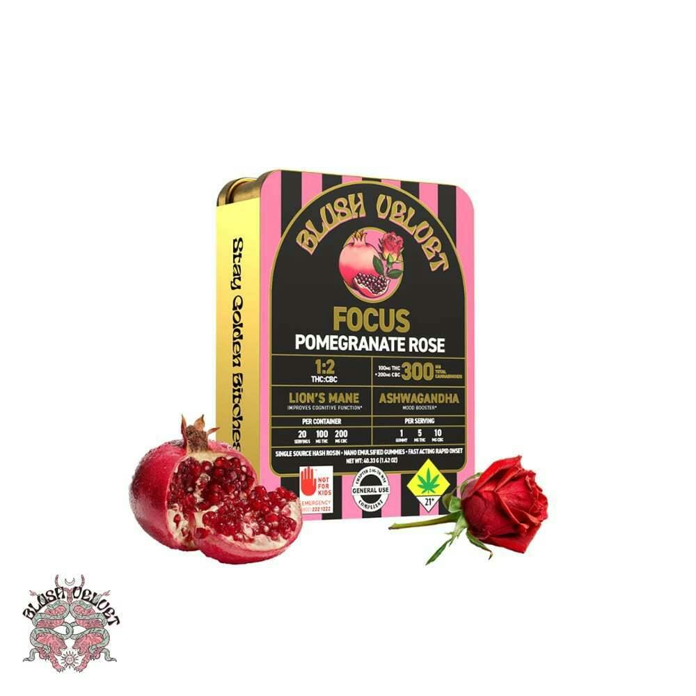 Pomegranate Rose [20pk] (100mg THC/200mg CBC) | Blush Velvet - Blush Velvet Gummies