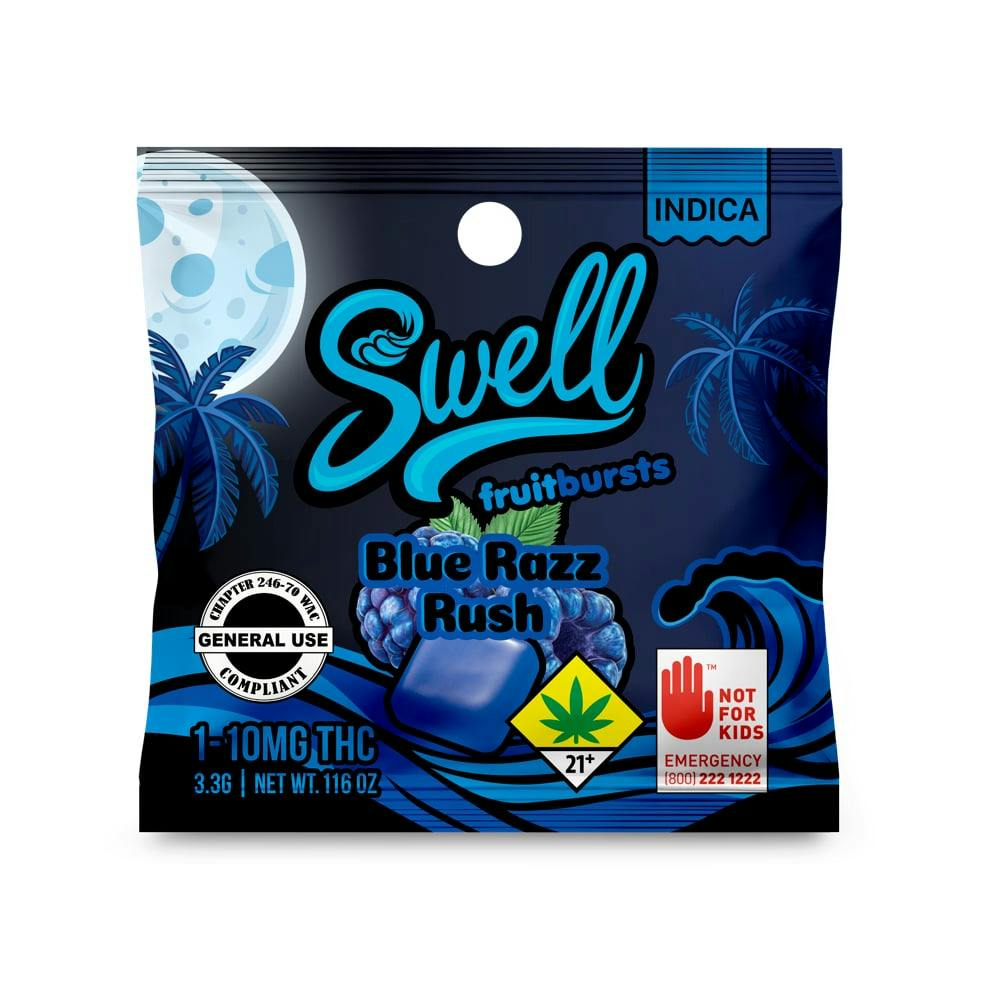 Blue Razz Rush - Indica [1pk] (10mg) | Swell - Fruit Burst Solo Pack