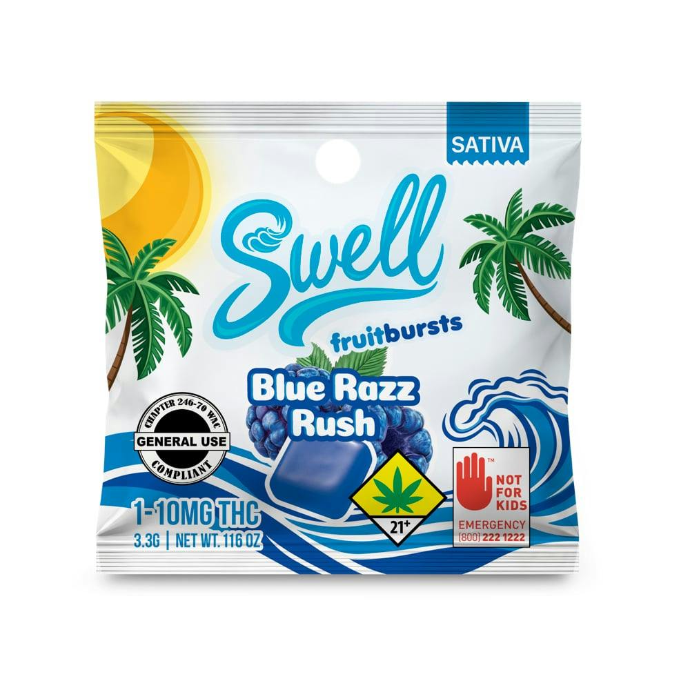 Blue Razz Rush - Sativa [1pk] (10mg) | Swell - Fruit Burst Solo Pack
