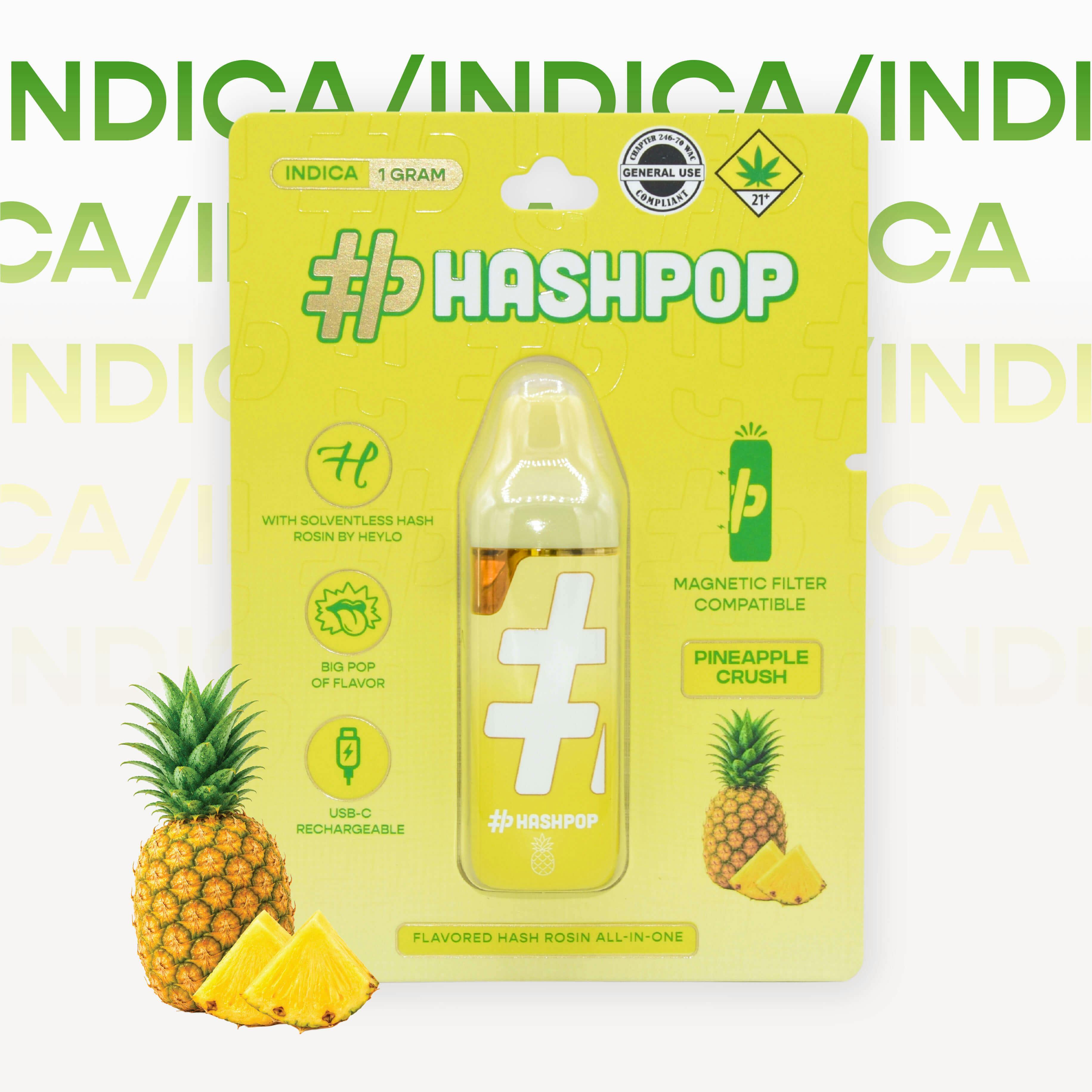 Pineapple Crush [1000mg] | HashPop - Flavored Hash Rosin Oil All-In-One