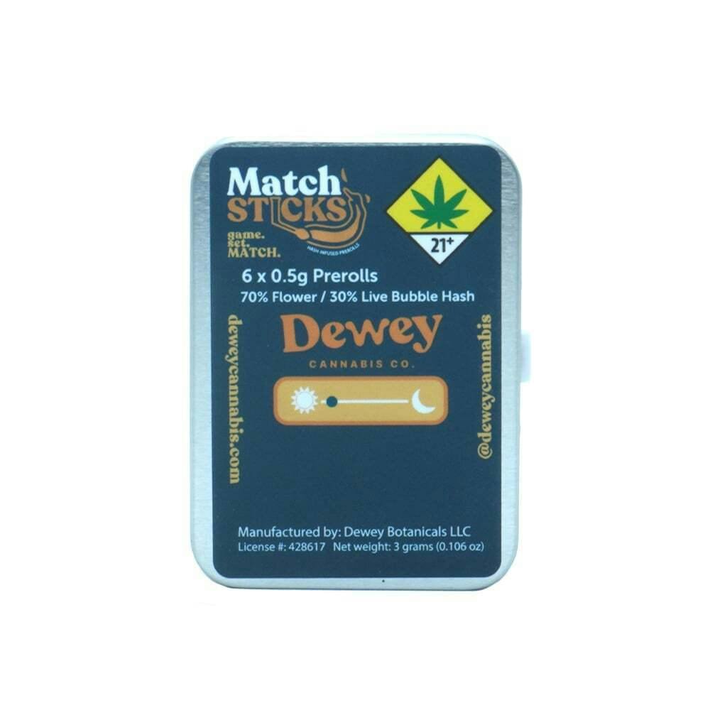 Electric Zushi - [6 x 0.5g] | Dewey Cannabis Co. - Hash Infused MatchSticks 6 Pack