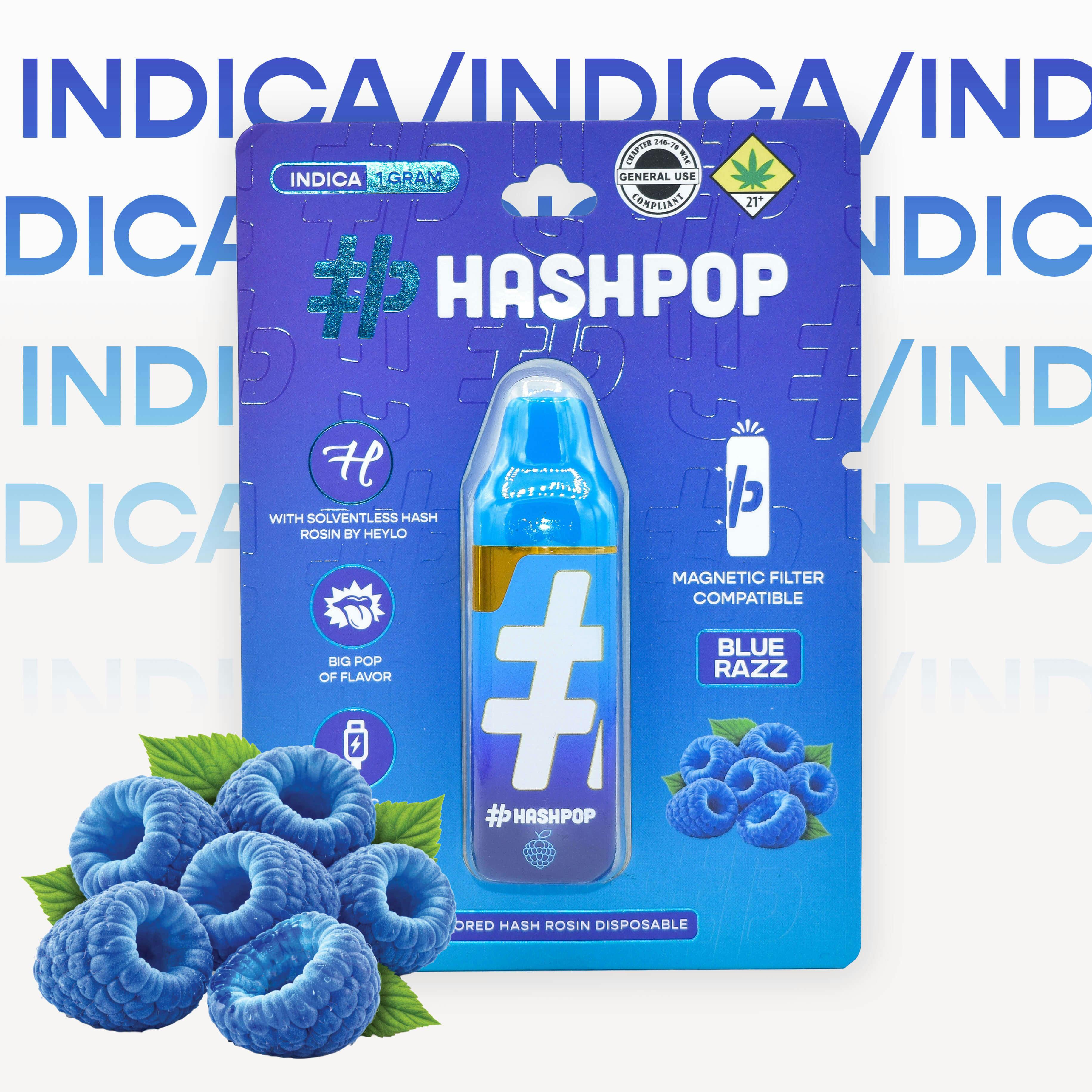 Blue Razz [1000mg] | HashPop - Flavored Hash Rosin Oil All-In-One