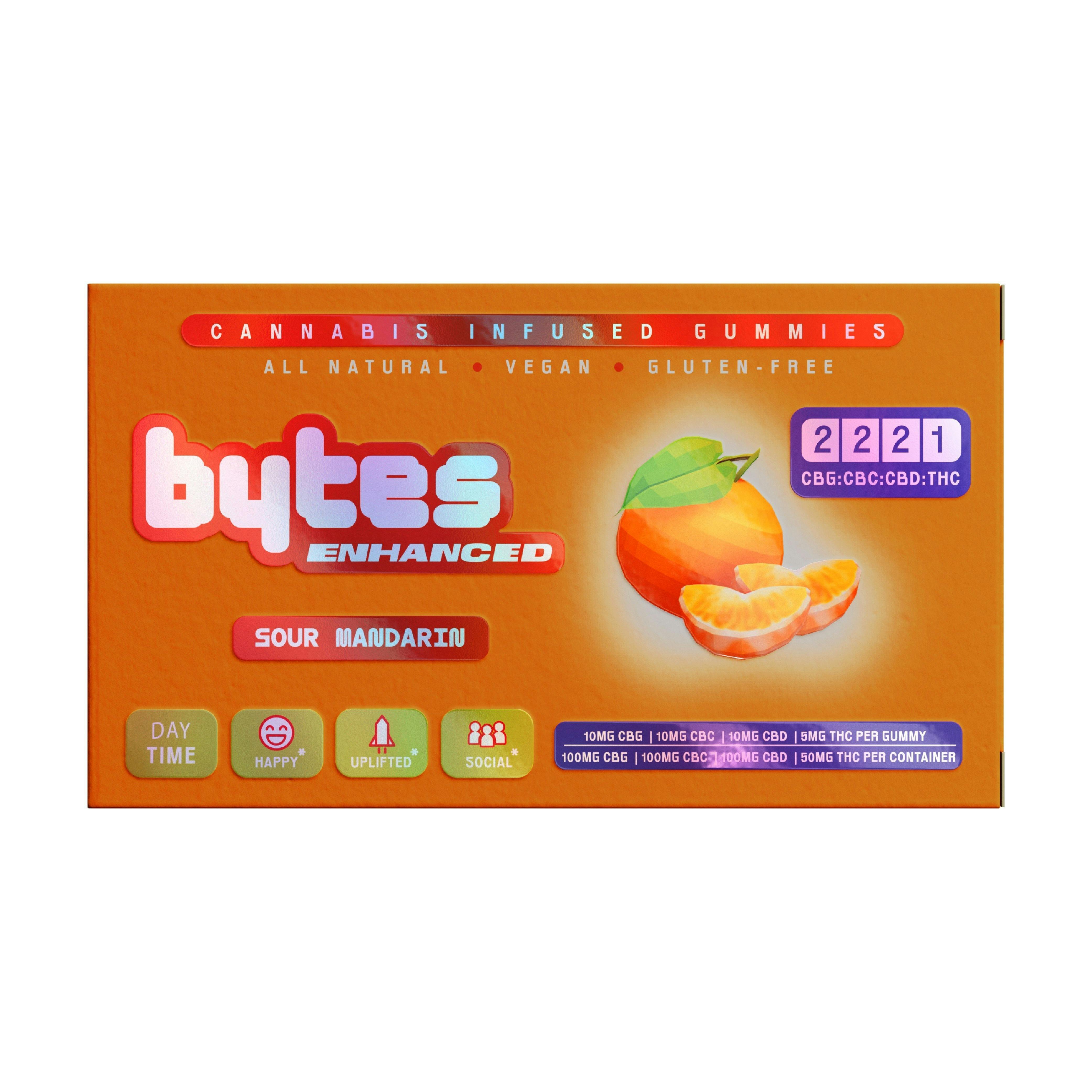 2:2:2:1 Sour Mandarin [10pk] (100mg CBG/100mg CBC/100mg CBD/50mg THC) | Bytes - Enhanced Gummies