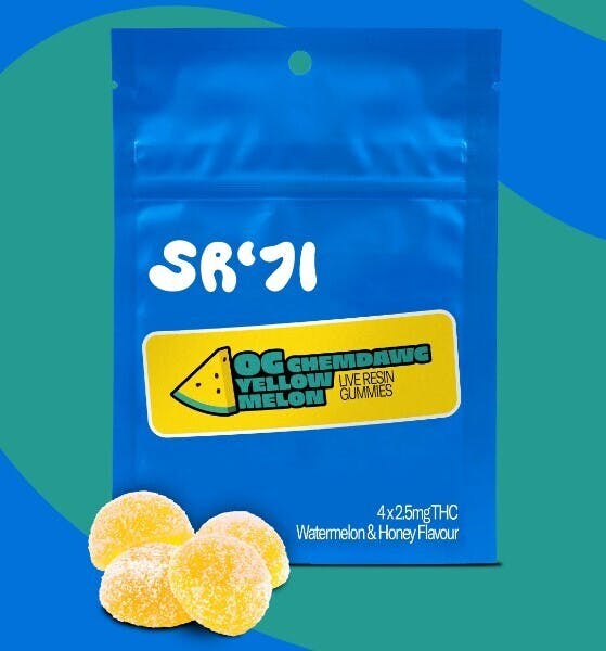 71' OG Chemdawg Yellow Melon Live Resin Gummies 4x2.5mg