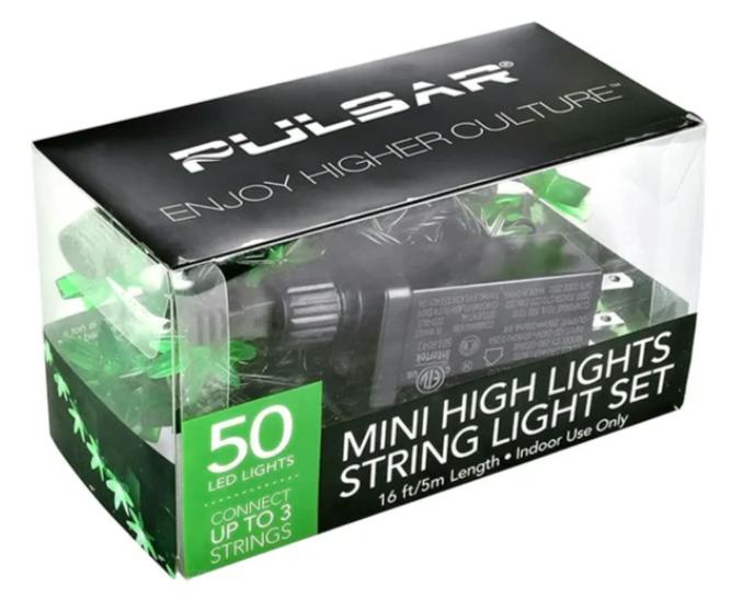 PULSAR - Mini Hemp Leaf LED String Lights - 16ft
