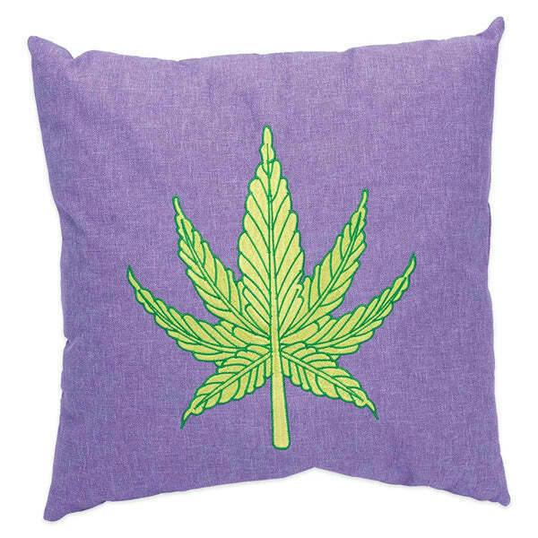 PLUSH PILLOW - Purple Leaf - 16" x 15"