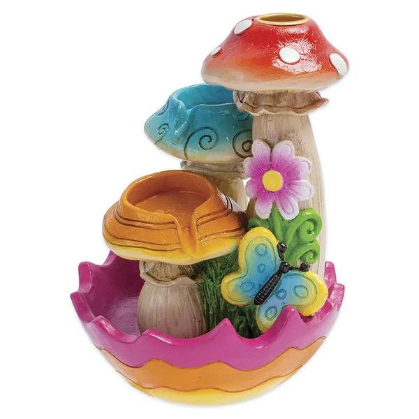 FUJIMA - Tri-Mushroom Cone Incense Burner - 6.5"