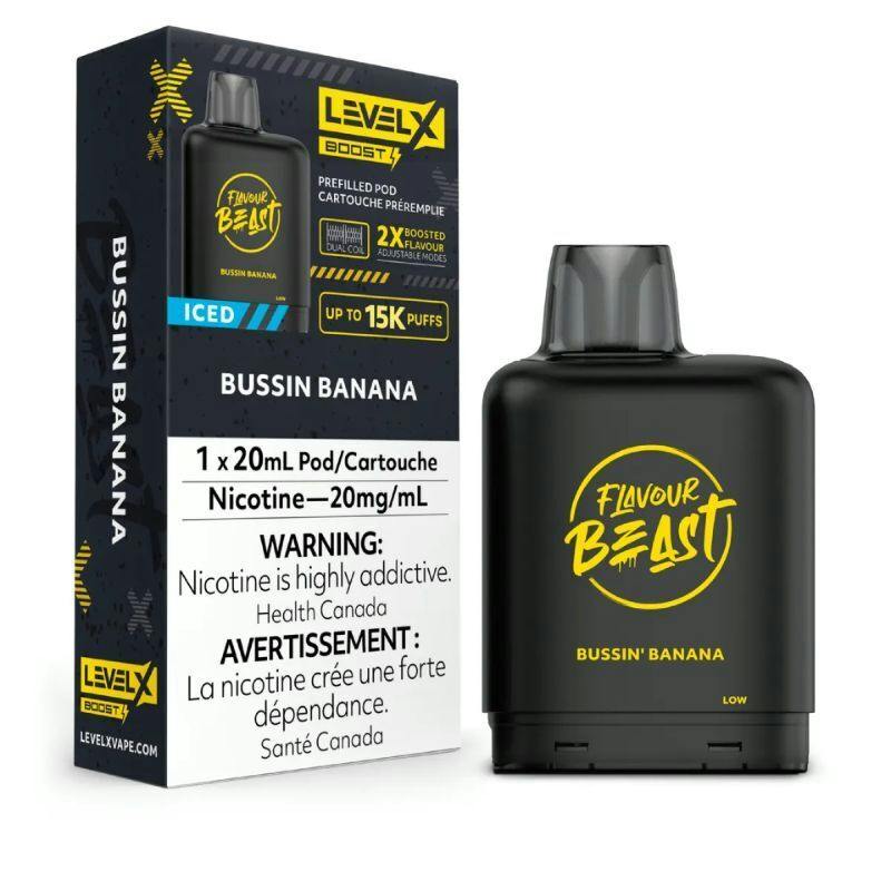 FLAVOUR BEAST (Level X) BOOST Pods 20ml BUSSIN' BANANA ICE