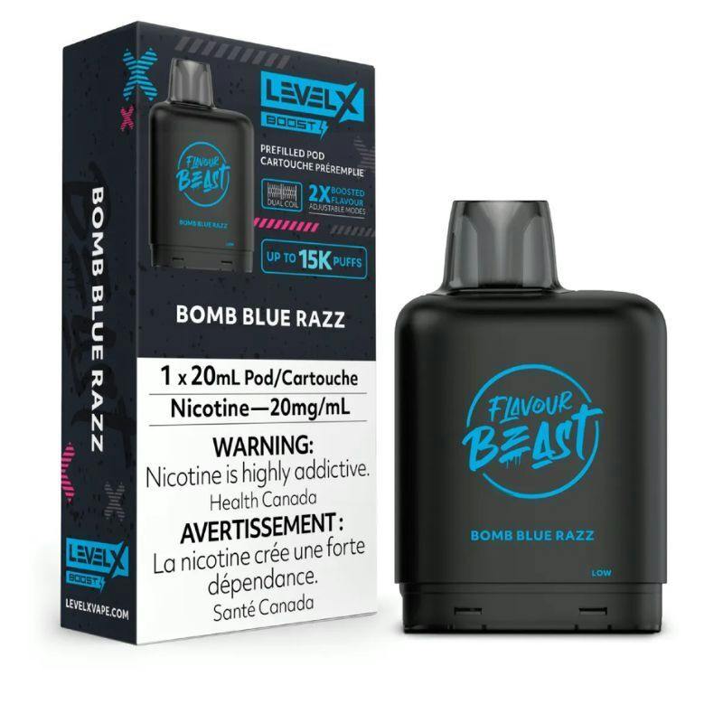 FLAVOUR BEAST (Level X) BOOST Pods 20ml BOMB BLUE RAZZ