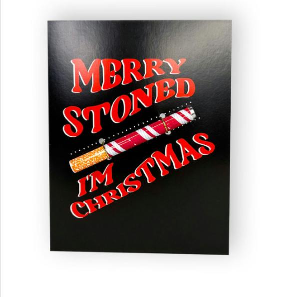 KUSHKARDS - One-Hitter Greeting Card - Merry Stoned I'm Christmas