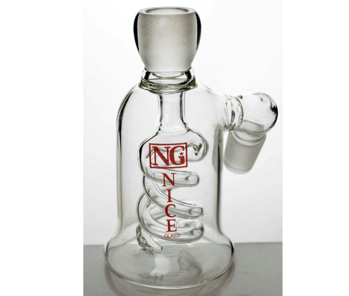 Double Coil Diffuser Ash Catcher - 18mm Female Joint - Clear