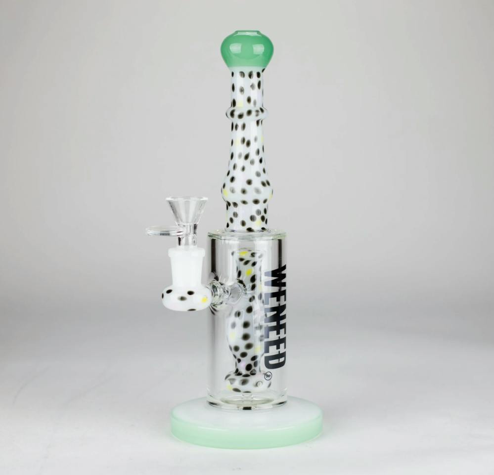 WENEED - Spotted Stem Bong - 10" - Jade Green