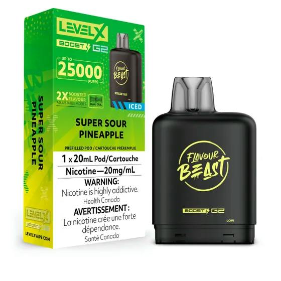FLAVOUR BEAST (Level X) BOOST Pods 20ml SUPER SOUR PINEAPPLE