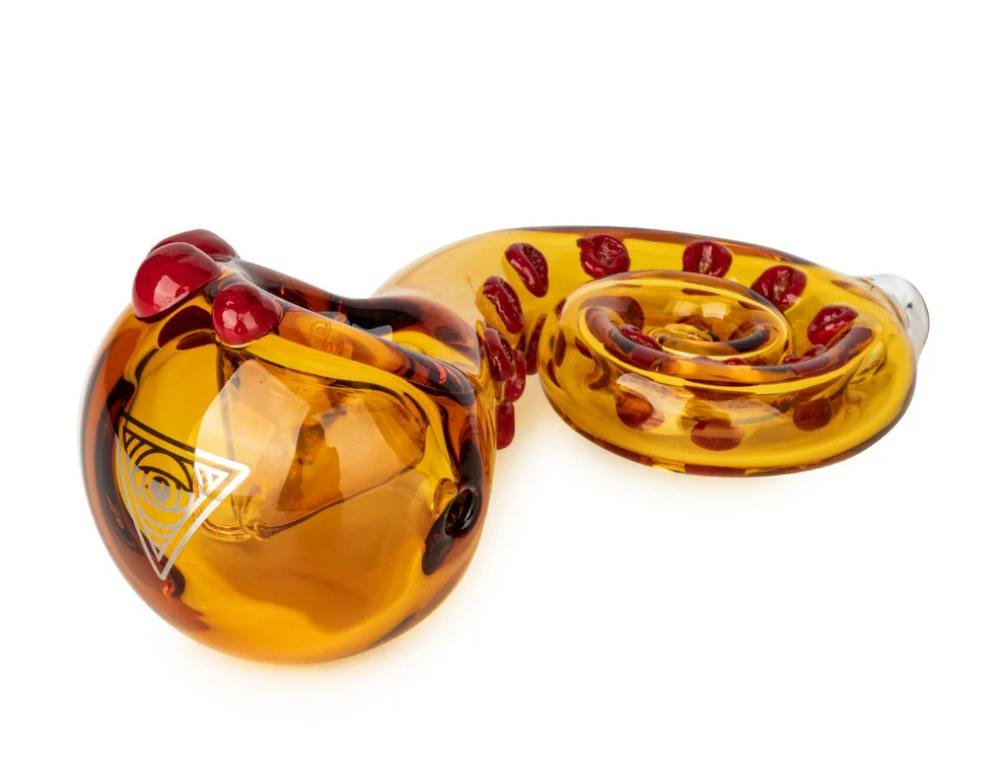 RED EYE GLASS - Tentacle Hand Pipe - 4" - Amber