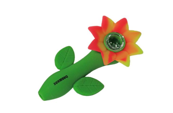 DABWARE - Flower Silicone Pipe - Pink/Yellow