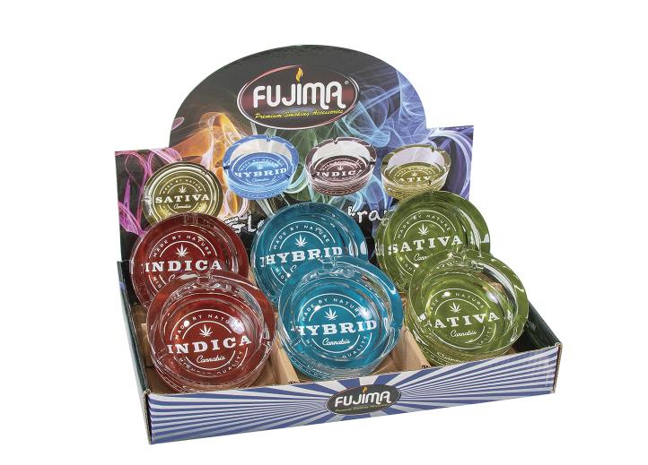 FUJIMA - Round Glass Sativa/Indica/Hybrid Ashtrays