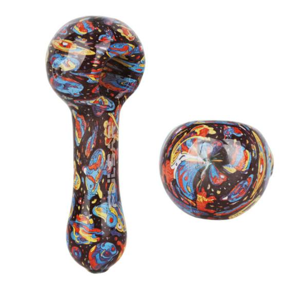 PULSAR - Inside Print Glass Spoon Pipe - 5" - Weird Space