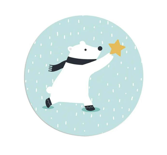 Winter Silicone Dab Mat - 8" - Polar Bear