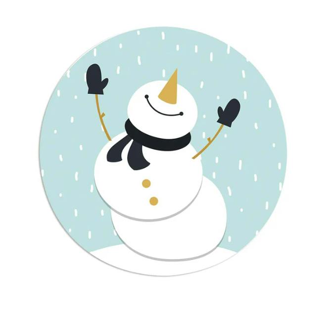Winter Silicone Dab Mat - 8" - Snowman