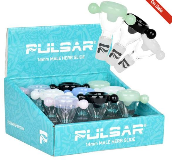 PULSAR - Binary Contrast Marble Grip Herb Slide - 14mm - Male