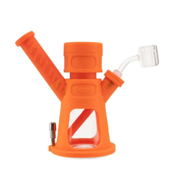 OOZE - Hyborg Silicone Bong, Dab Rig & Dab Straw - 6.5" - Orange Burst