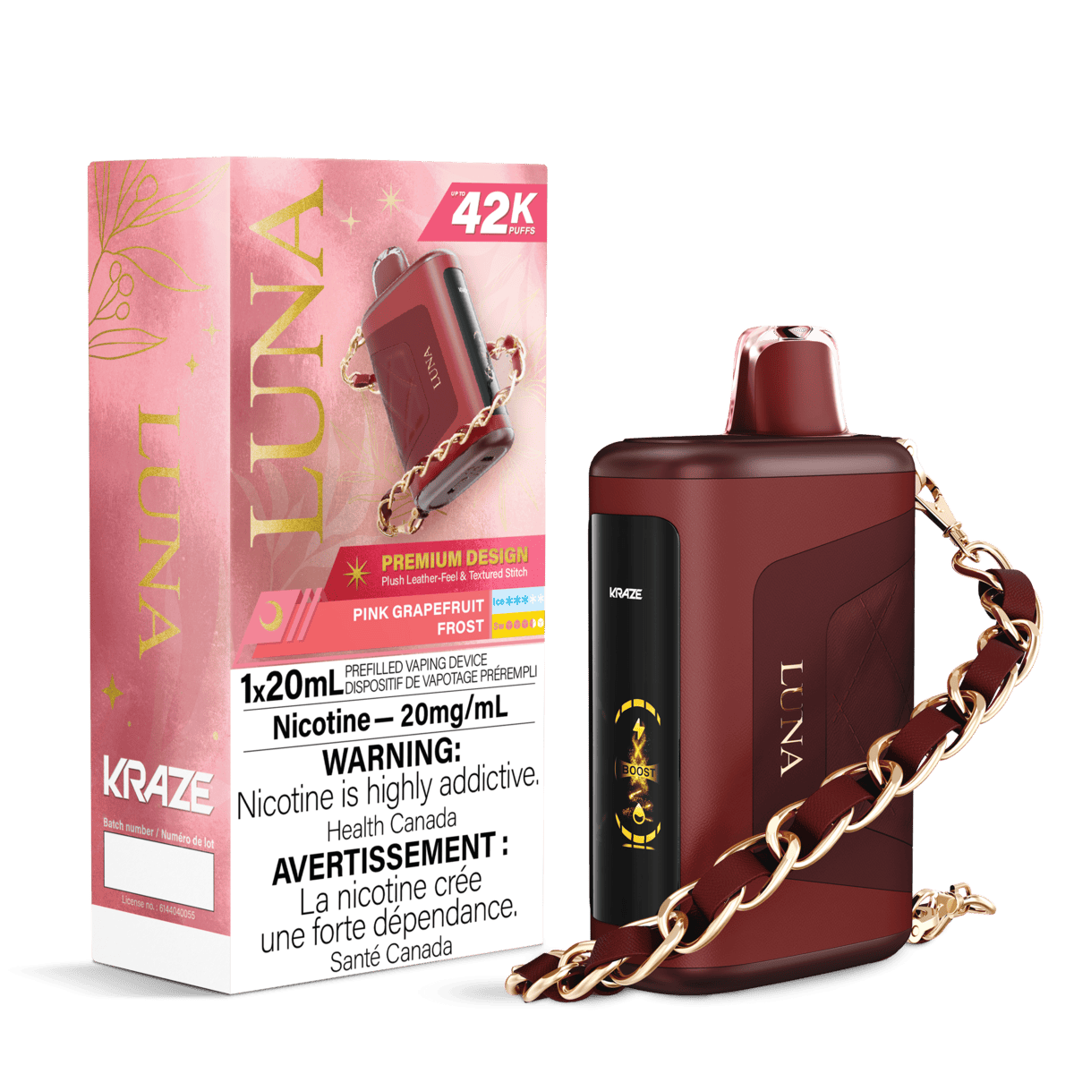 KRAZE Luna 42k Puff Disposable PINK GRAPEFRUIT FROST