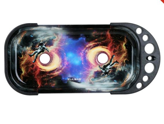 PULSAR - Elevated Cone Rolling Tray Console - 9.25" x 7" - Black Holes
