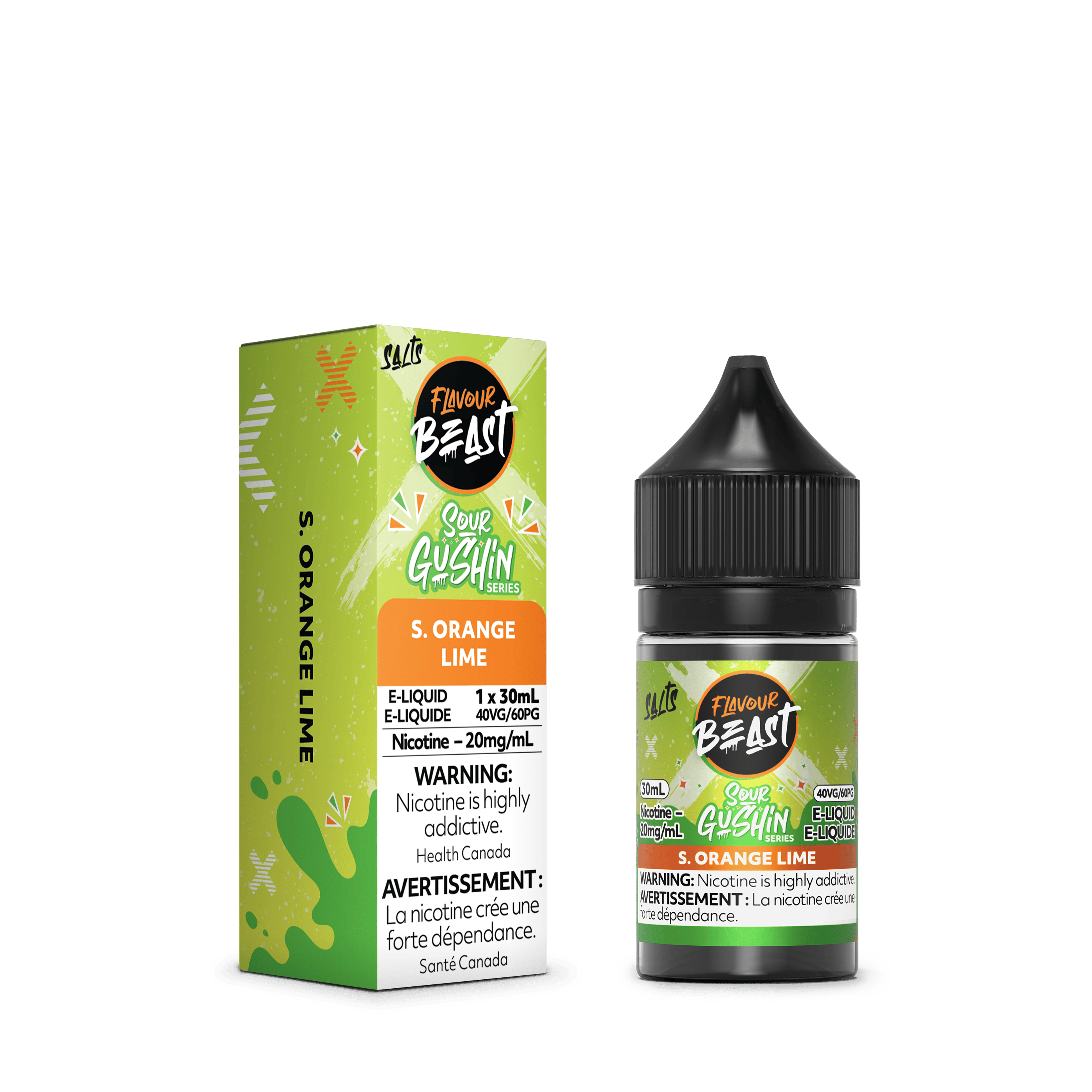 FLAVOUR BEAST Gushin Series (Salt Nic) Juice 30ml SOUR ORANGE LIME