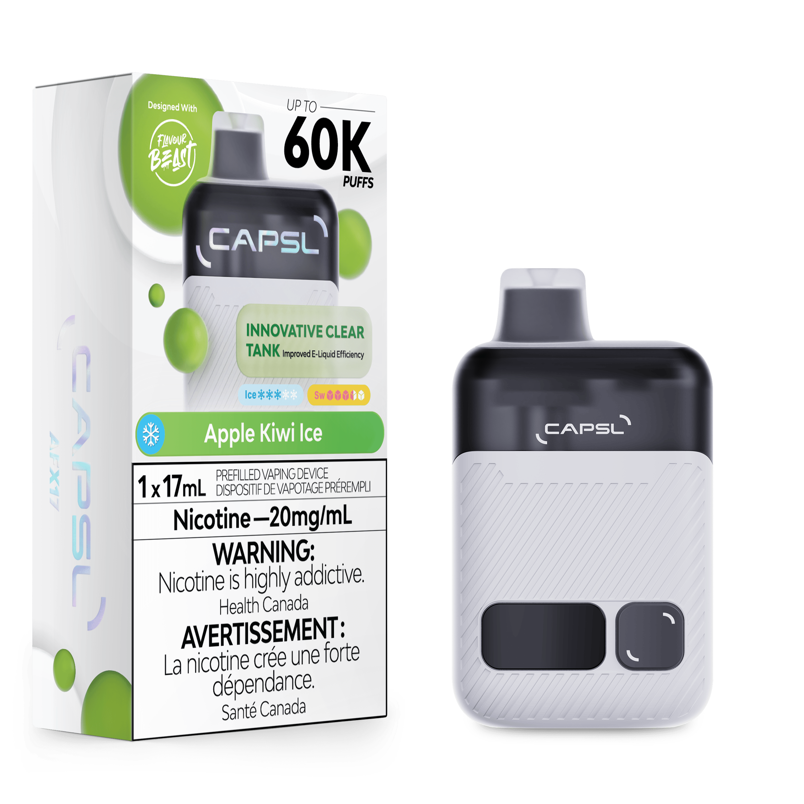 CAPSL AFX17 17ml Disposable APPLE KIWI ICE