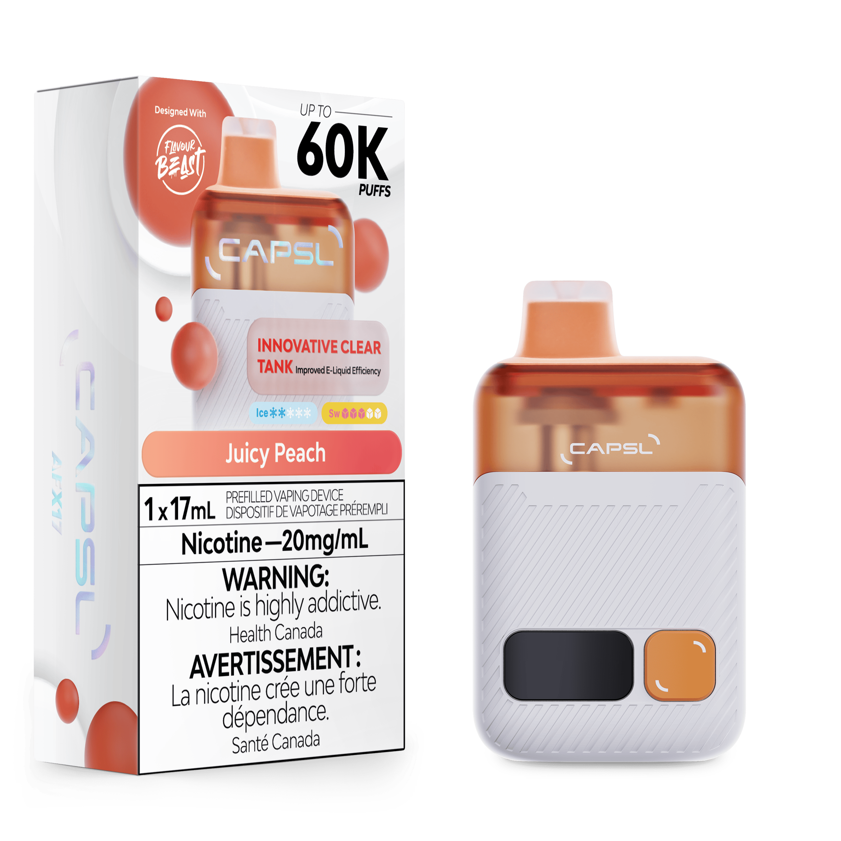 CAPSL AFX17 17ml Disposable JUICY PEACH