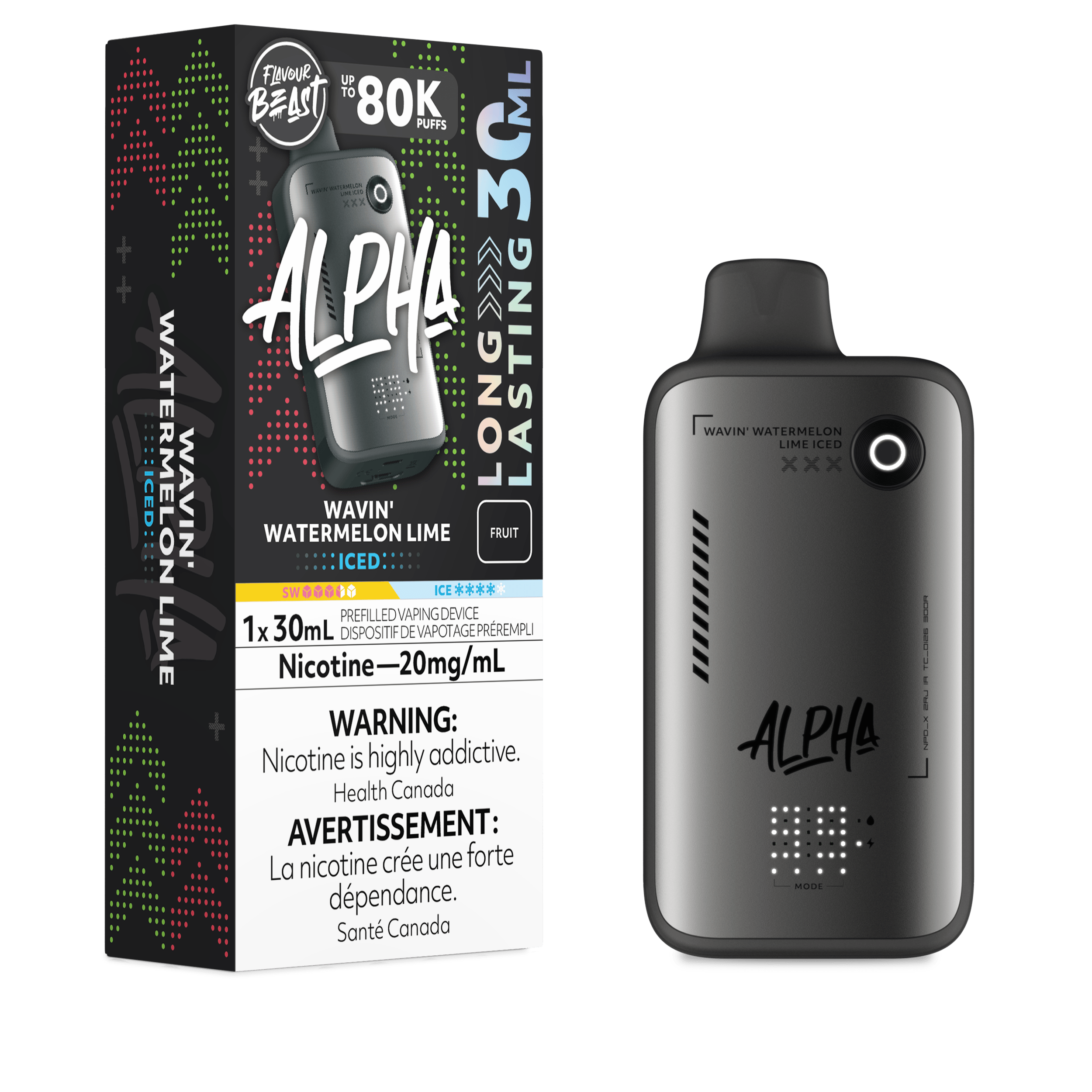 FLAVOUR BEAST Alpha 30ml Disposable WAVIN' WATERMELON LIME ICED