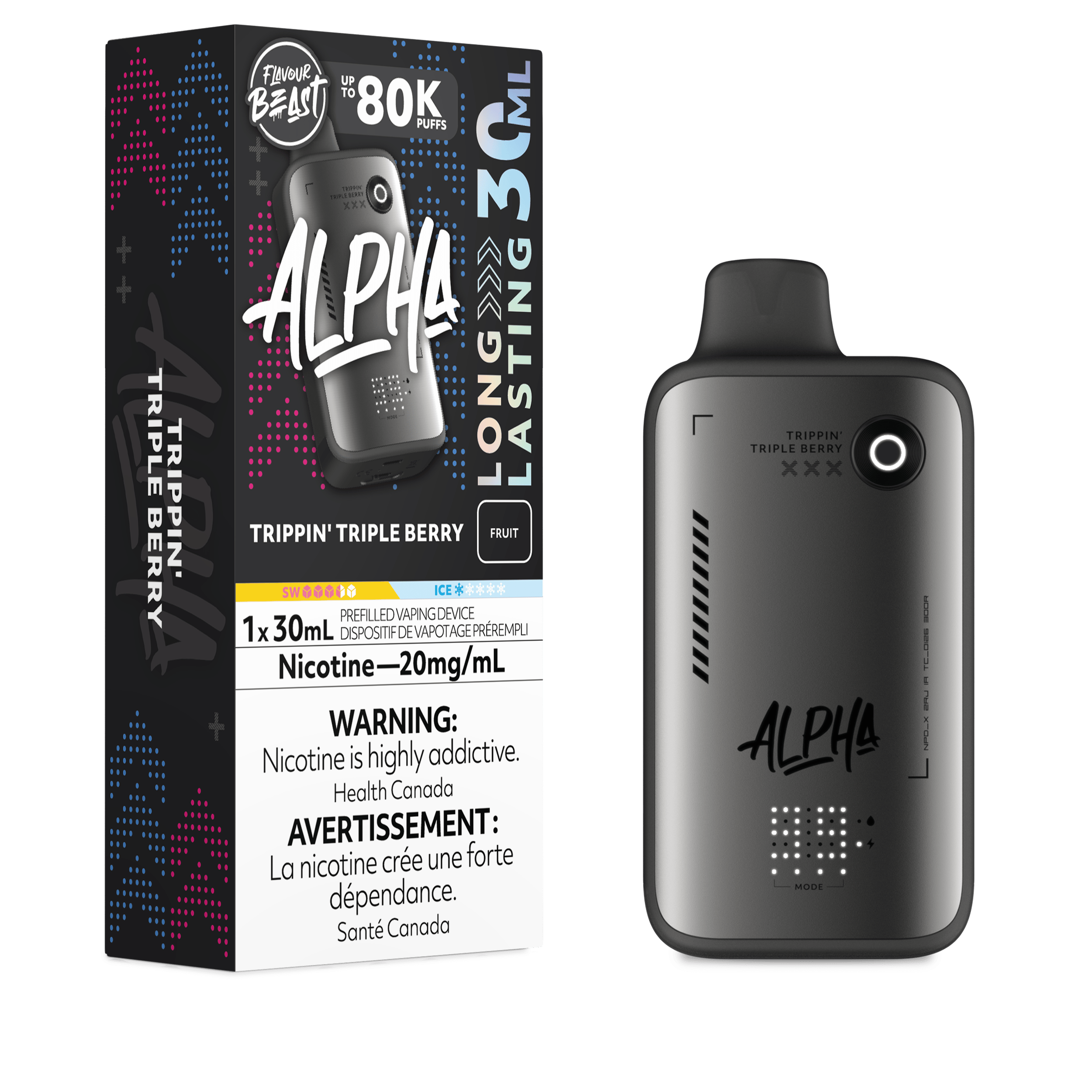 FLAVOUR BEAST Alpha 30ml Disposable TRIPPIN' TRIPLE BERRY