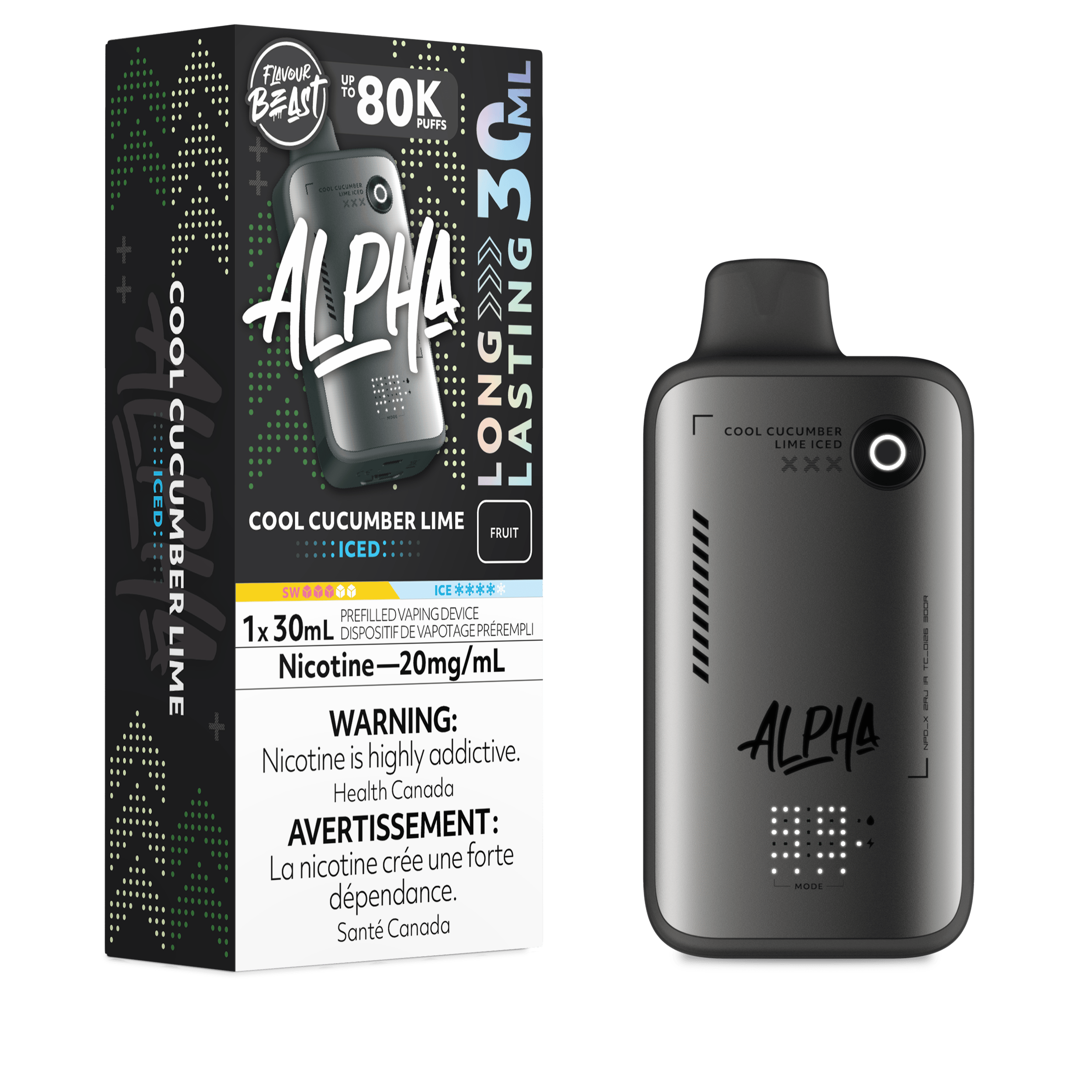 FLAVOUR BEAST Alpha 30ml Disposable COOL CUCUMBER LIME ICED