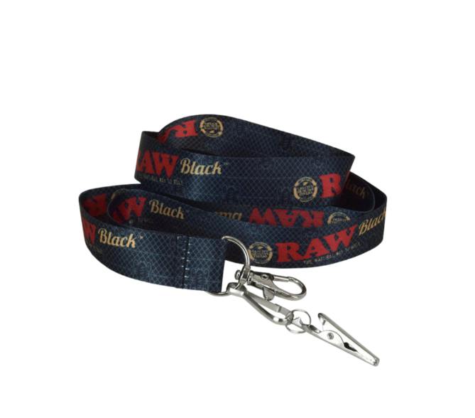 RAW - Smokers Lanyard w/ Roach Clip - Black